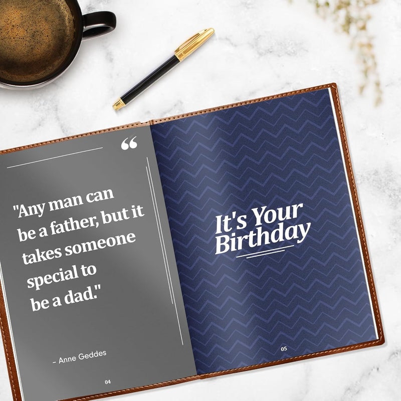 BRAVEBUG Gifts for Dad from Daughter, Son - Personalized Father's Day Gifts for dad, Husband - Christmas, Birthday Gift for Dads - Dad Story Book to Fill Out, Dads Guided Journal Life Story Leather Journal - Image 4
